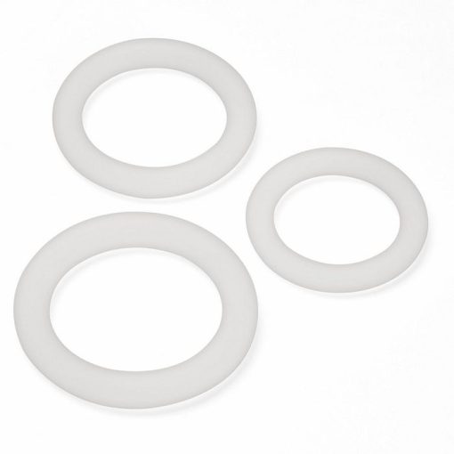 Cloud 9 pro sensual silicone cock ring 3 pack clear back