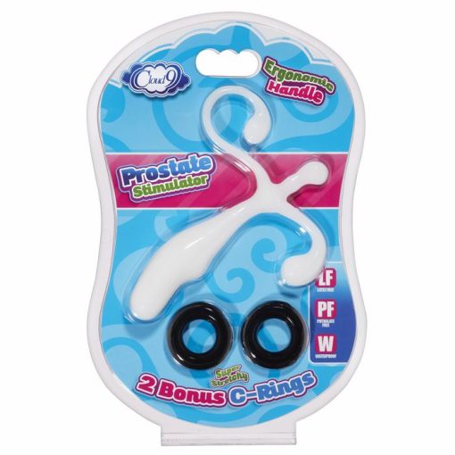 CLOUD 9 PROSTATE STIMULATOR KIT WHITE W/C RINGS details