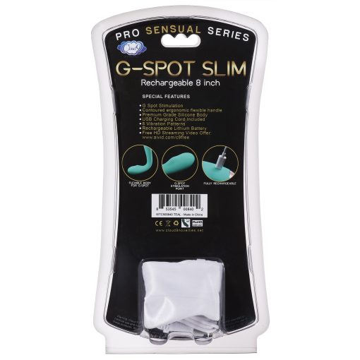 CLOUD 9 RECHARGEABLE G-SPOT SLIM 8IN SINGLE MOTOR TEAL back