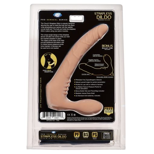 CLOUD 9 STRAPLESS DILDO TAN back