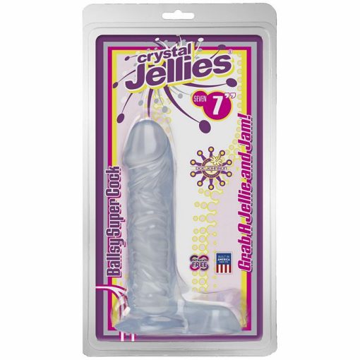 CRYSTAL JELLIES BALLSY CLEAR SUPER COCK 7IN X 1.75IN CD back