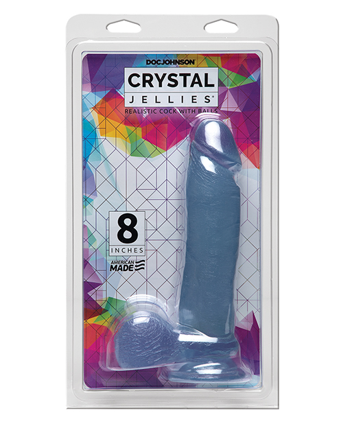 CRYSTAL JELLIES REALISTIC 8 IN COCK W/ BALLS CLEAR details