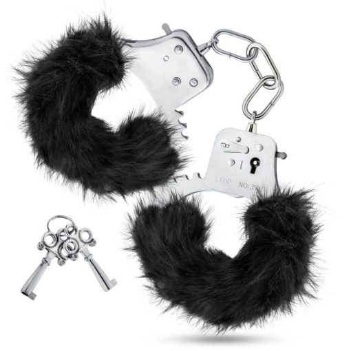 (D) (BULK) TEMPTASIA PLUSH FUR CUFFS BLACK