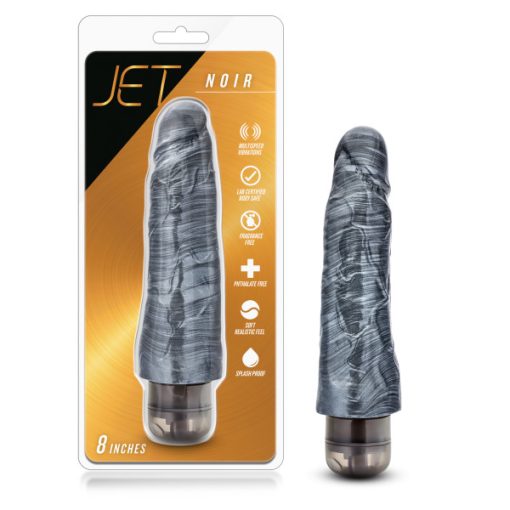 (D) JET NOIR CARBON METALLIC B VIBRATING DILDO