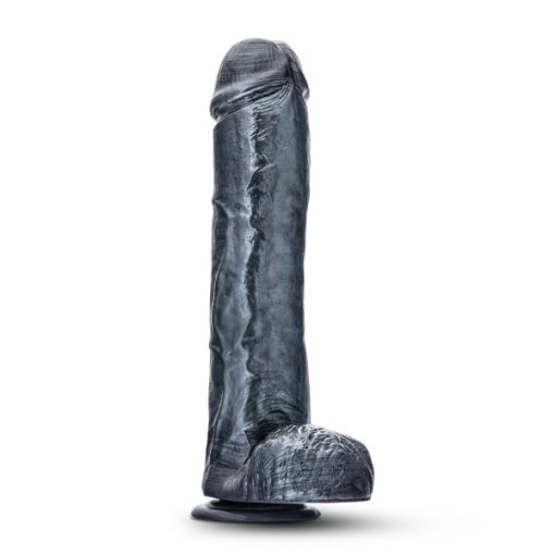 (D) JET ONYX CARBON METALLIC BLACK DILDO back