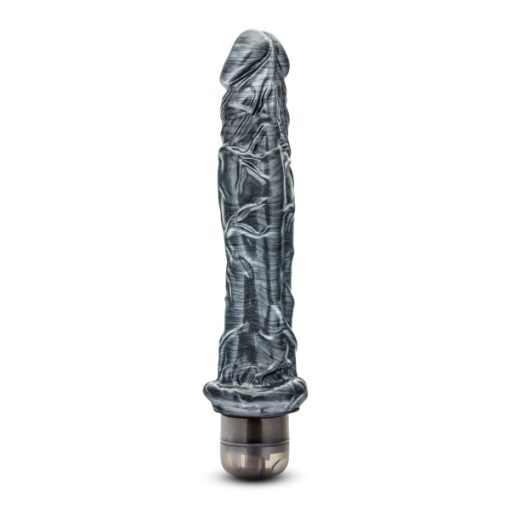 (D) JET PITCH CARBON METALLIC BLACK VIBRATING DILDO