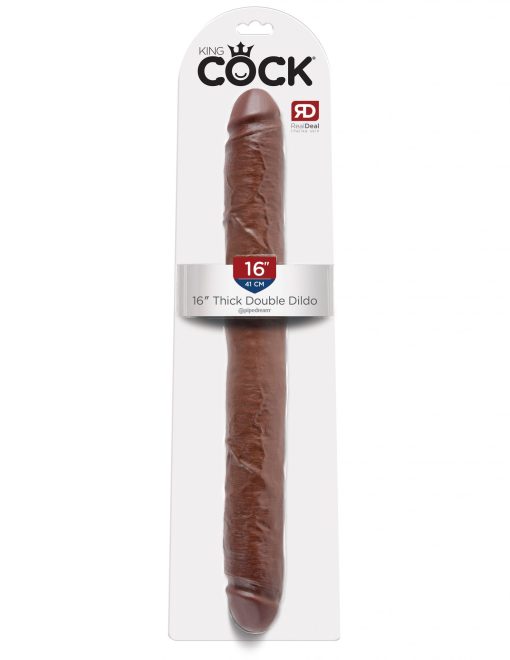 (D) KING COCK 16IN THICK DOUBL DILDO BROWN