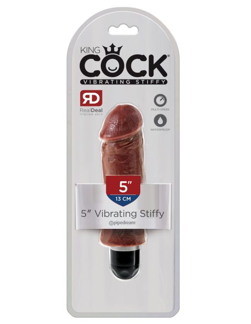 (d) king cock 5 vibrating sti brown vibrator " details
