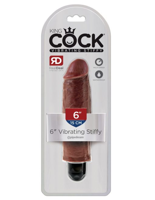 (D) KING COCK 6 VIBRATING STI BROWN "