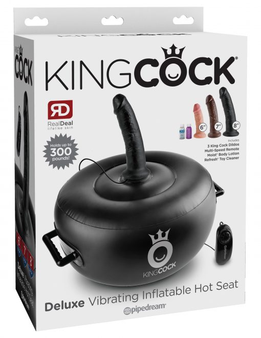 (D) KING COCK DELUXE HOT SEAT INFLATABLE VIBRATING BLACK