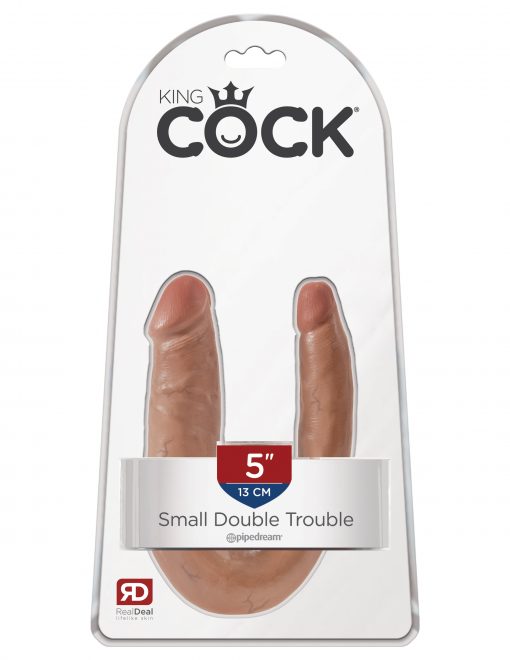 (D) KING COCK U SHAPED SMALL DOUBLE TROUBLE TAN