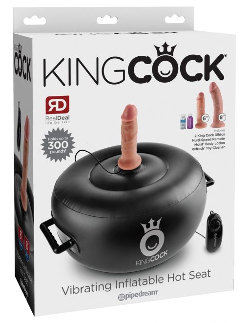 (D) KING COCK VIBRATING INFLAT HOT SEAT BLACK