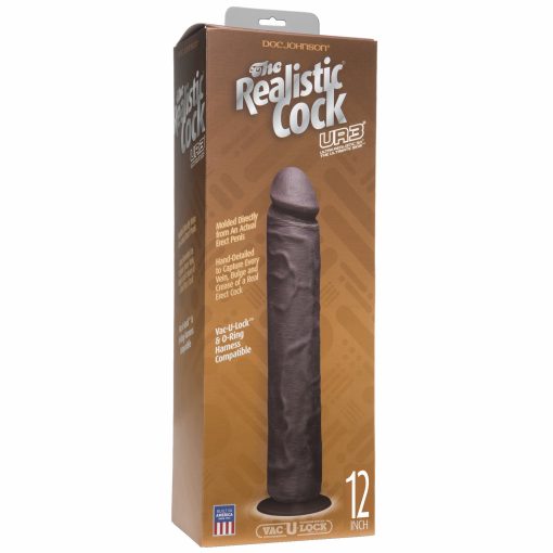 (D) REALISTIC COCK 12 BLACK "