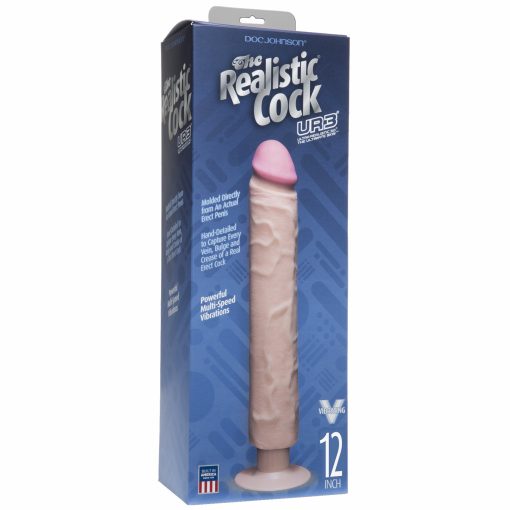 (D) REALISTIC COCK 12 VIB. WHITE