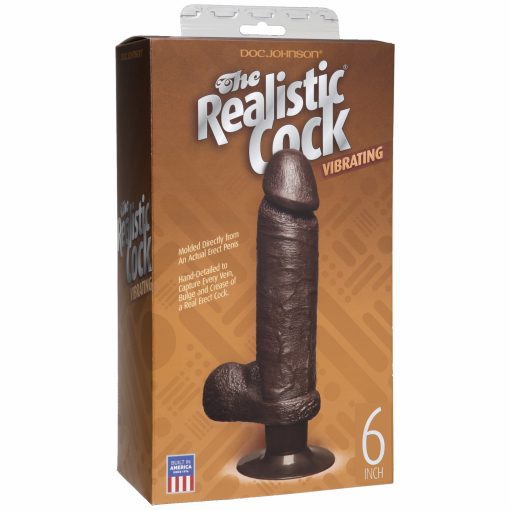 (D) REALISTIC COCK 6IN VIBRATI BLACK