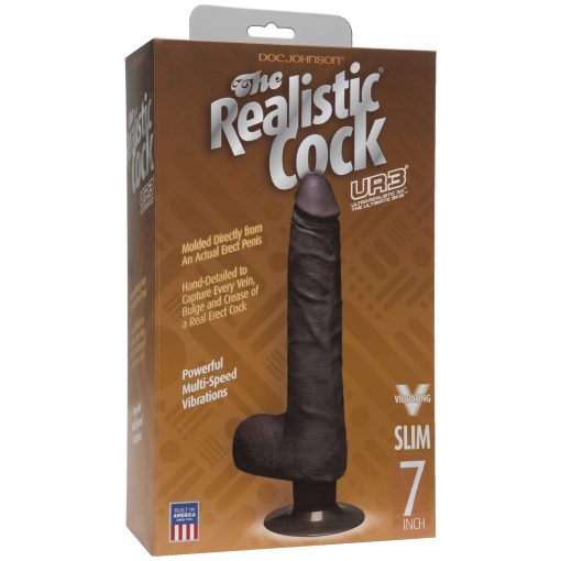 (D) REALISTIC COCK 7 SLIM VIB BLACK "