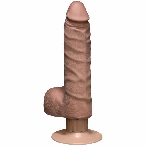 (D) REALISTIC COCK 7 SLIM VIB BROWN "