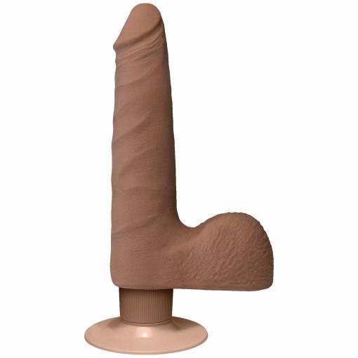 (D) REALISTIC COCK 7 SLIM VIB BROWN "