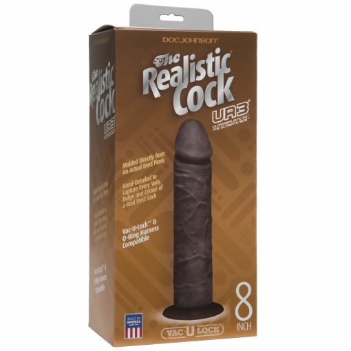 (D) REALISTIC COCK 8 BLACK "