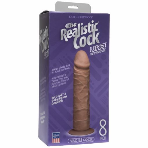 (D) REALISTIC COCK 8 BROWN "