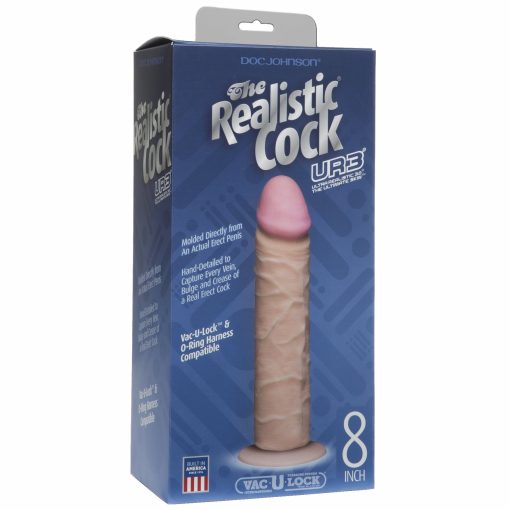 (D) REALISTIC COCK 8 WHITE "