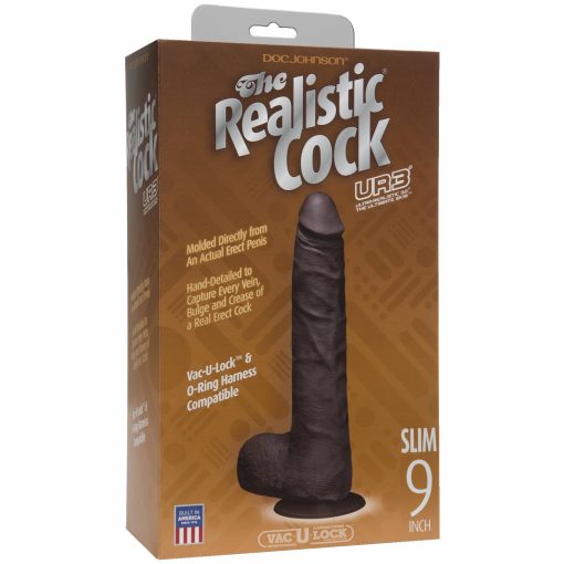 (D) REALISTIC COCK 9 SLIM BLA "