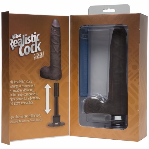 (D) REALISTIC COCK 9 SLIM VIB BLACK "