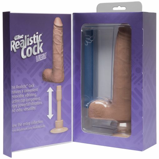 (D) REALISTIC COCK 9 SLIM VIB BROWN "