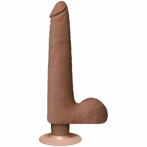 (D) REALISTIC COCK 9 SLIM VIB BROWN "