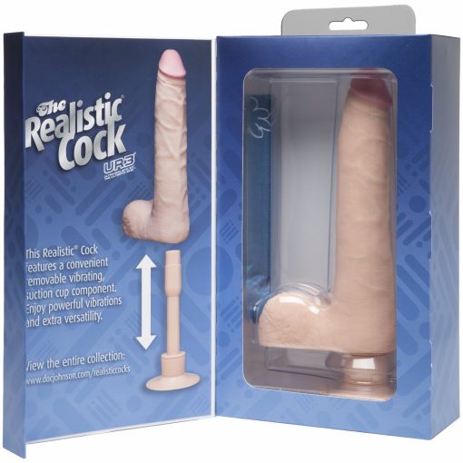 (D) REALISTIC COCK 9 SLIM VIB WHITE "