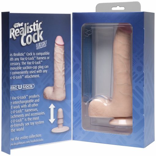 (D) REALISTIC COCK 9 SLIM WHI "