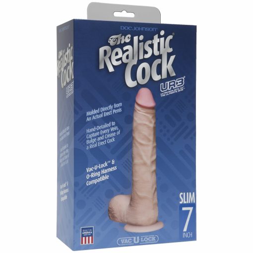 (D) REALISTIC COCK SLIM 7 WHI "