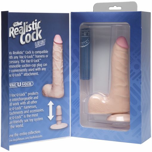 (D) REALISTIC COCK SLIM 7 WHI "