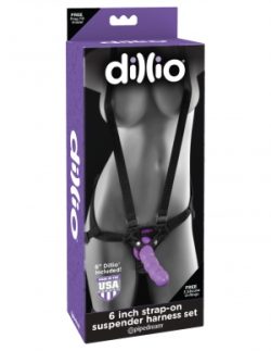 DILLIO 6 STRAP ON SUSPENDER HARNESS SET PURPLE " main