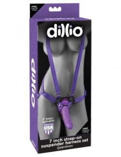 DILLIO 7 STRAP ON SUSPENDER HARNESS SET PURPLE " main