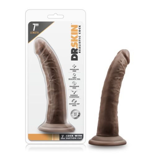 DR SKIN 7 COCK W SUCTION CUP CHOCOLATE " details