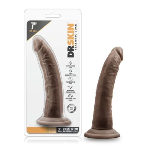 DR SKIN 7 COCK W SUCTION CUP CHOCOLATE " details