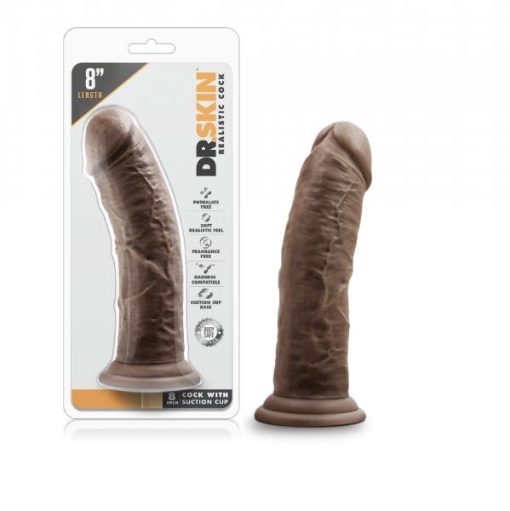 DR SKIN 8 COCK W SUCTION CUP CHOCOLATE " details