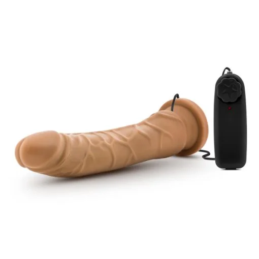 DR. SKIN 8.5 VIBRATING REALISTIC COCK W/SUCTION CUP MOCHA" details
