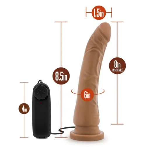 DR. SKIN 8.5 VIBRATING REALISTIC COCK W/SUCTION CUP MOCHA" 3