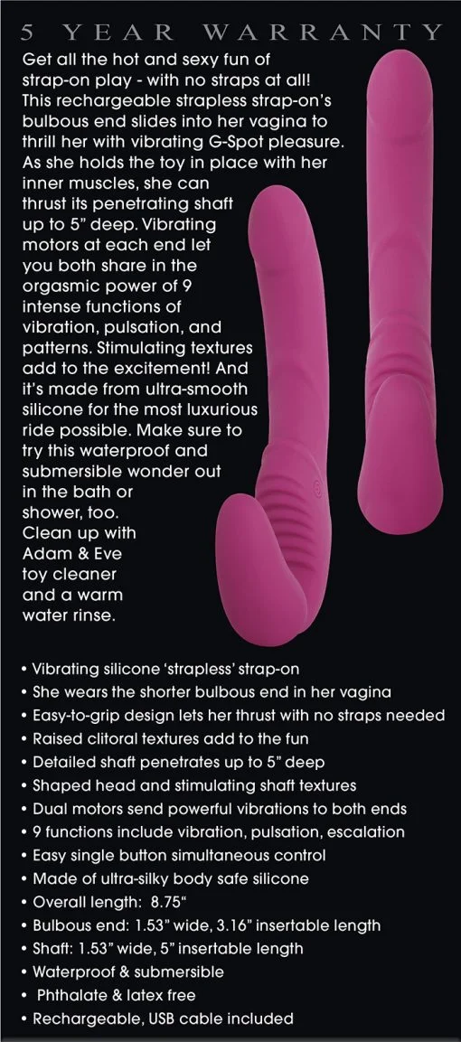 EVE'S VIBRATING STRAPLESS STRAP ON male Q
