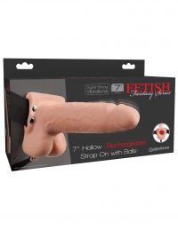 Fetish Fantasy 7 inches Hollow Strap On With Balls Beige