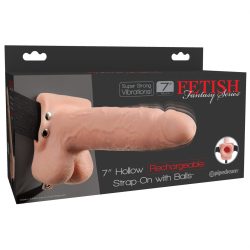 FETISH FANTASY 7 IN HOLLOW RECHARGEABLE STRAP-ON W/ BALLS main