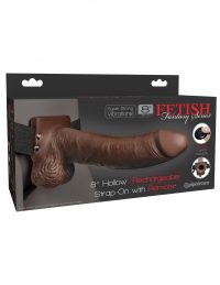 Fetish Fantasy 8 inches Hollow Strap On Remote Brown