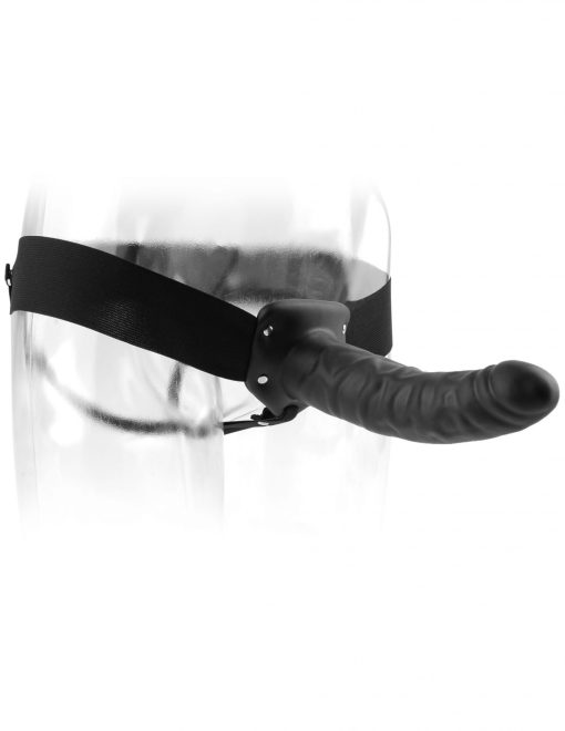 FETISH FANTASY 8IN HOLLOW STRAP ON BLACK details