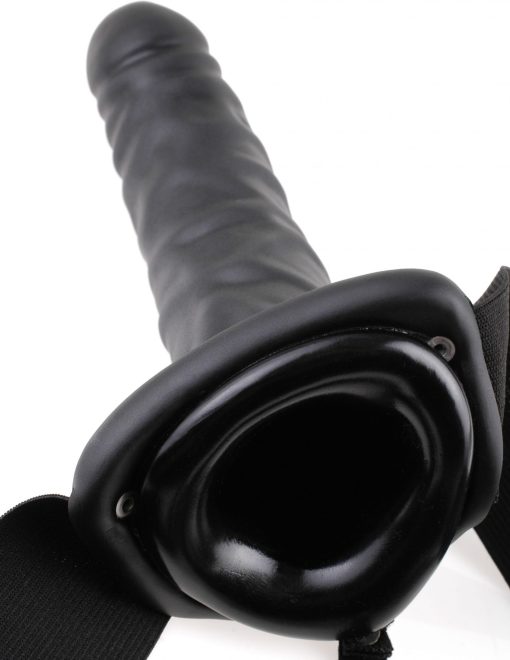 FETISH FANTASY 8IN HOLLOW STRAP ON BLACK 2