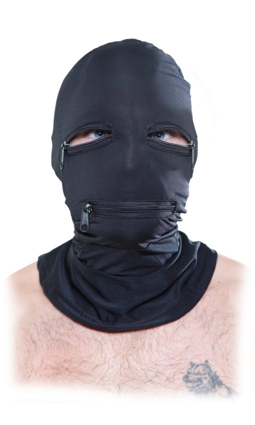 FETISH FANTASY BLACK ZIPPER FACE HOOD back