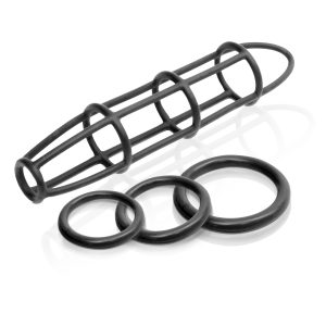 FETISH FANTASY ELITE COCKCAGE & RING SET BLACK back