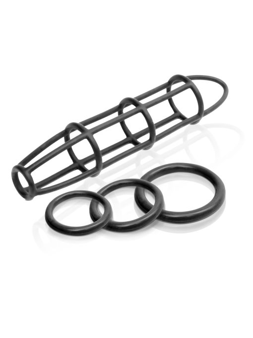 FETISH FANTASY ELITE COCKCAGE & RING SET BLACK back