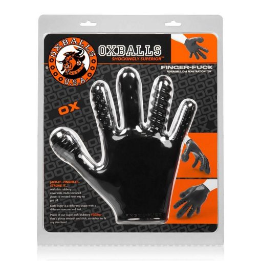 FINGER FUCK TEXTURED GLOVE OXBALLS BLACK (NET) 3